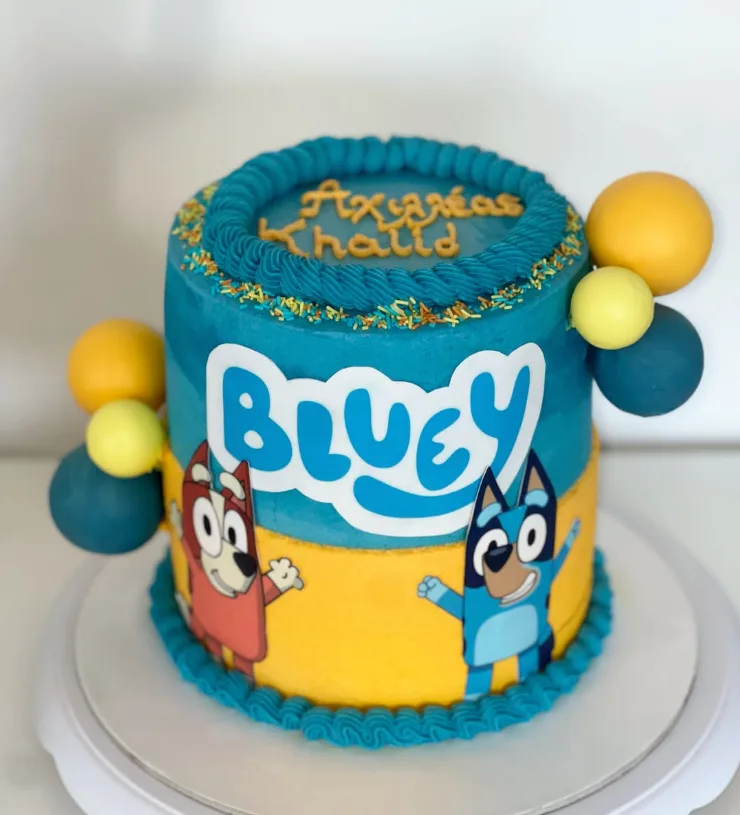 Bluey themed cake