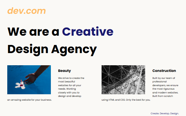 Web design agency page